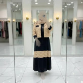 کت و سارافون زنانه کژال جنس شانتون نسکافه ای فری سایز