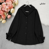 مانتو لینن درجه یک خنک تابستانی فری سایز مشکی و سبز پسته ای