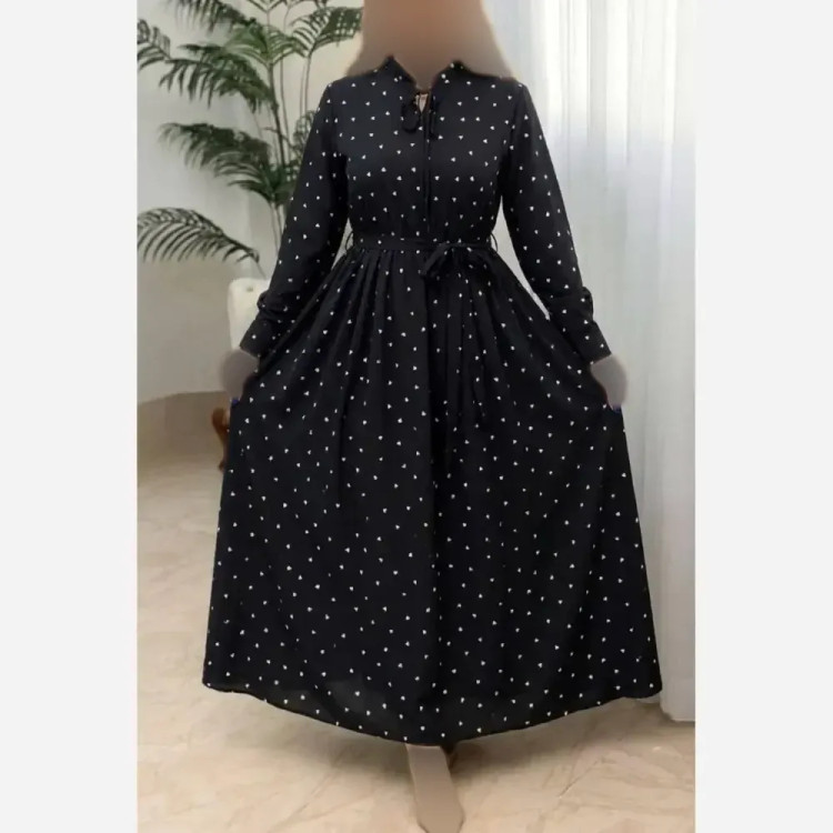پیراهن قلبی زنانه جنس بوگاتی رنگ مشکی سایز فری 38 تا 46