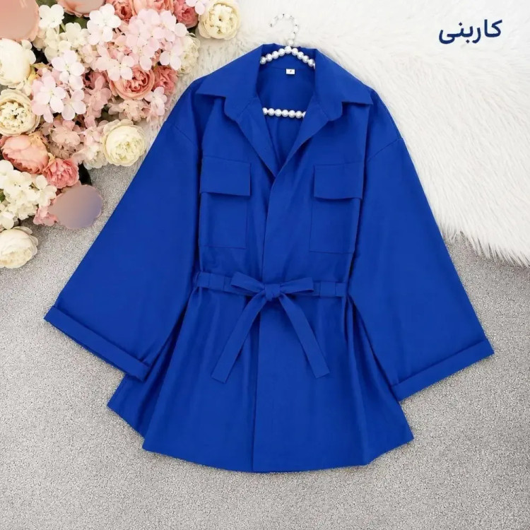 مانتو داکرون کمرگت زنانه رنگی سایز 1 و 2