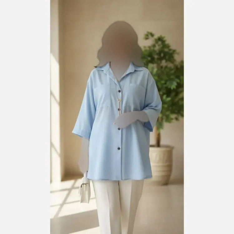 شومیز باکسی جیب دوبل داکرون زنانه