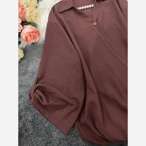 مانتو کوتاه ینزی آستین پاگون دار فری سایز خنک تابستانی