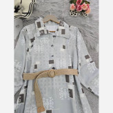 کفتان طرحدار نیوشا جنس سوفیا ژاکارد سبزسدری فری سایز