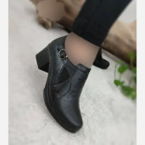 کفش طبی اداری زنانه چرم مشکی پاشنه 5 سانت مدل حلما