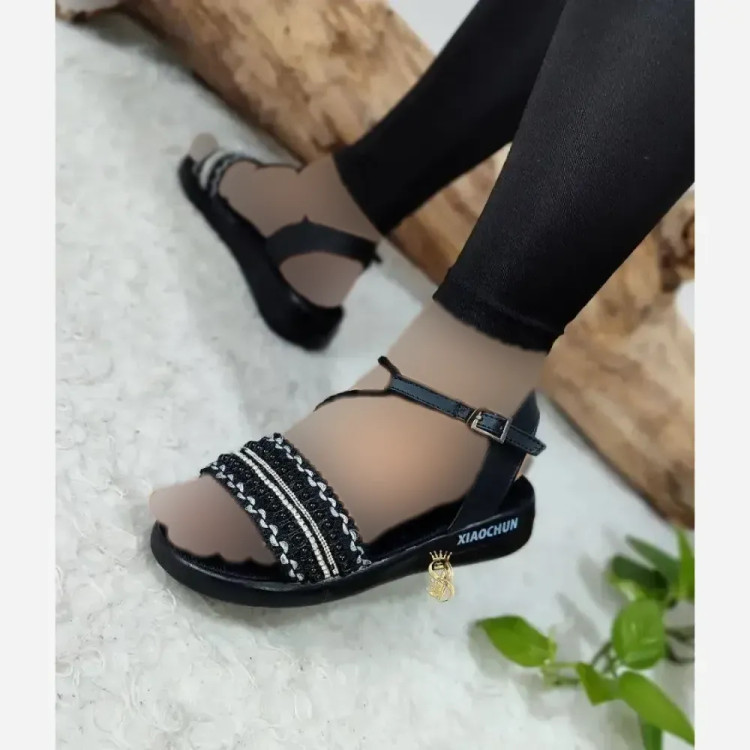 صندل طبی زنانه مدل هپی مروارید رویه چرم صنعتی زیره PU