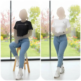 تیشرت سینه زیپ زنانه فانریپ پنبه کبریتی فری سایز