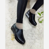 کفش طبی زنانه مدل جیتو چرم صنعتی مشکی قهوه ای سایز 37