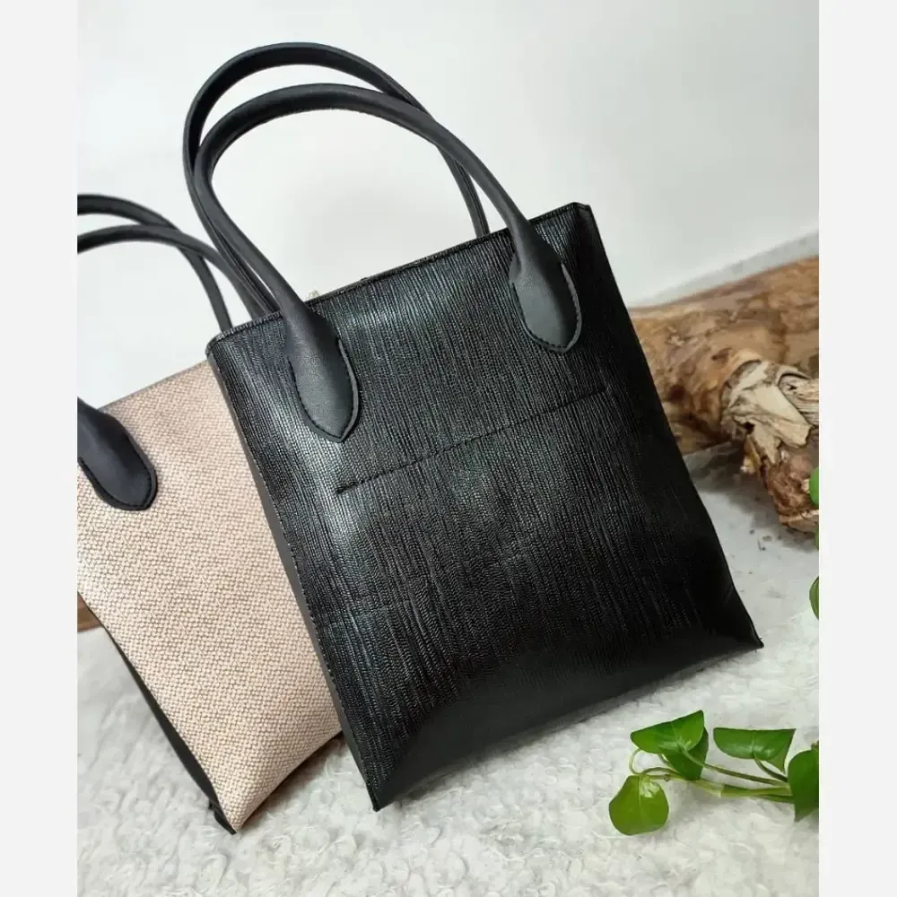 کیف دو قلو چرم صنعتی مدل الناز ابعاد 35 در 31