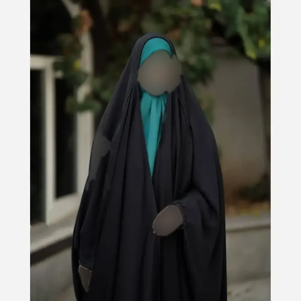 چادر جده مرواریدی مشکی کرپ حریرالاسود