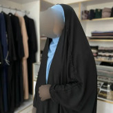 چادر جده منجوق دولاین مشکی جنس کن کن ندا مروارید