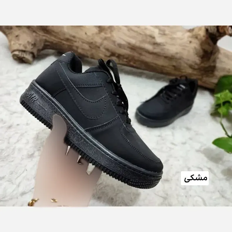 ست کتونی ونس زنانه و مردانه مدل نایک ایر فورس چرم مشکی سفید کرم پسته ای سایز 37 تا 44