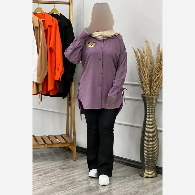 شومیز استیکر خرس داکرون درجه یک فری سایز