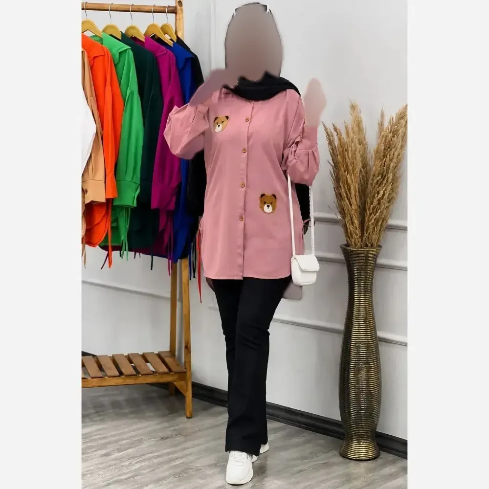 شومیز استیکر خرس داکرون درجه یک فری سایز