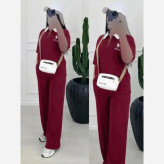 ست پولوشرت نیم زیپ و شلوار polo جنس گلکسی نخ پنبه فری سایز
