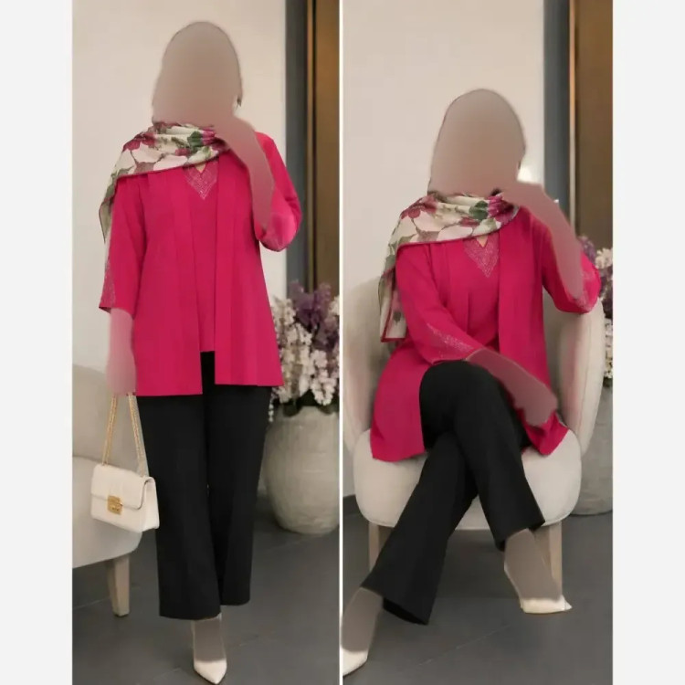 شومیز دوتیکه نگین دار الیزه درجه یک
