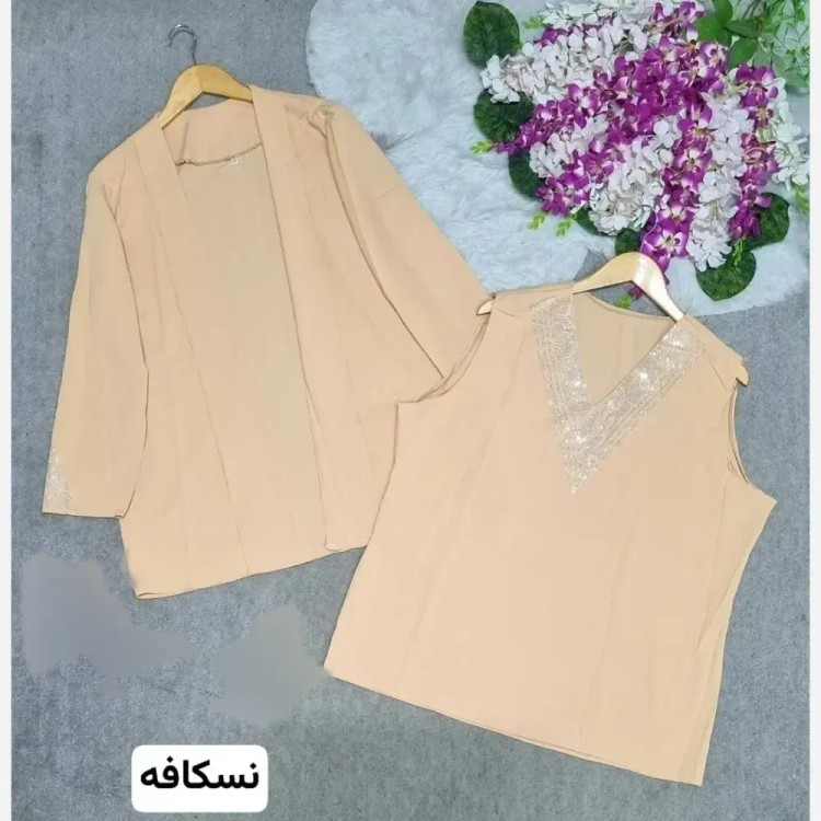 شومیز دوتیکه نگین دار الیزه درجه یک