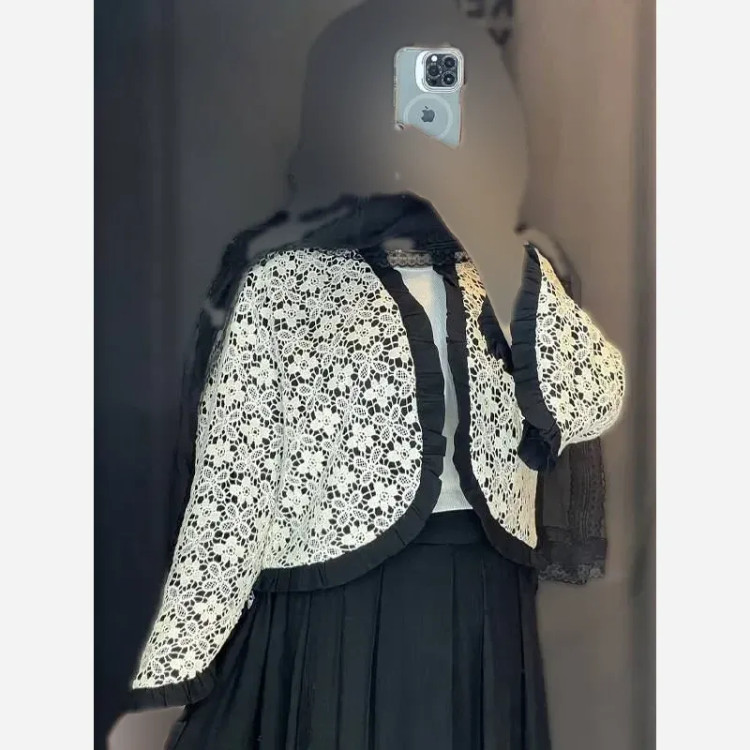 ست شومیز دامن چین چیلا جنس کراش آیوا و گیپور رنگ نسکافه ای سبز طوسی