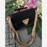 کیف شادگان چرم نانسی سایز 10 در 20 رنگ مشکی سفید کرم