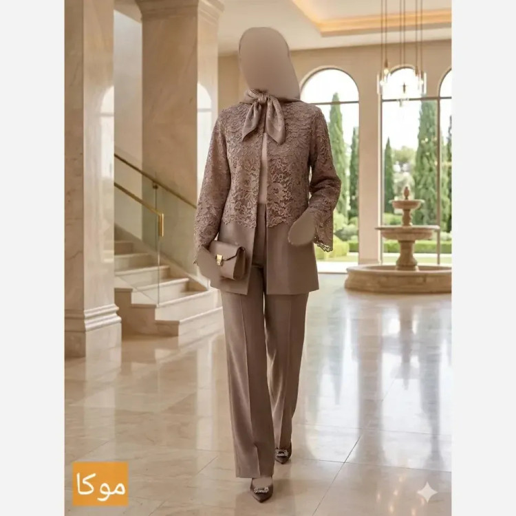کت و شلوار زنانه مدل فروغ جنس هرمس درجه یک سایز بزرگ بهاره