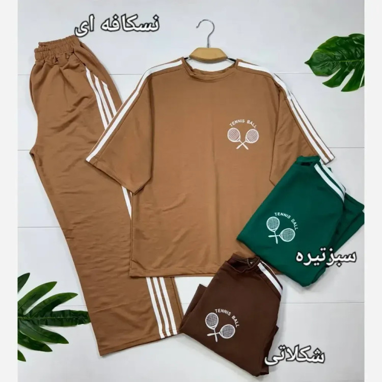 ست تنیسی زنانه پنبه گلکسی فری سایز رنگی