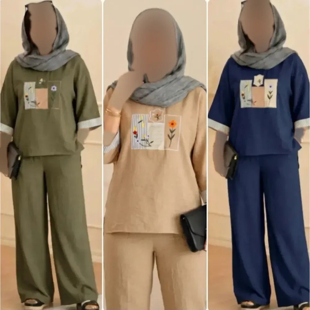 ست تونیک و شلوار شانتون زنانه مدل میشکا سایز 38 تا 46 رنگبندی متنوع