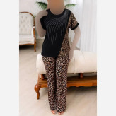 ست بلوز و شلوار زنانه قواره دار ویسکو الیزه فول کش سایز 38 تا 50