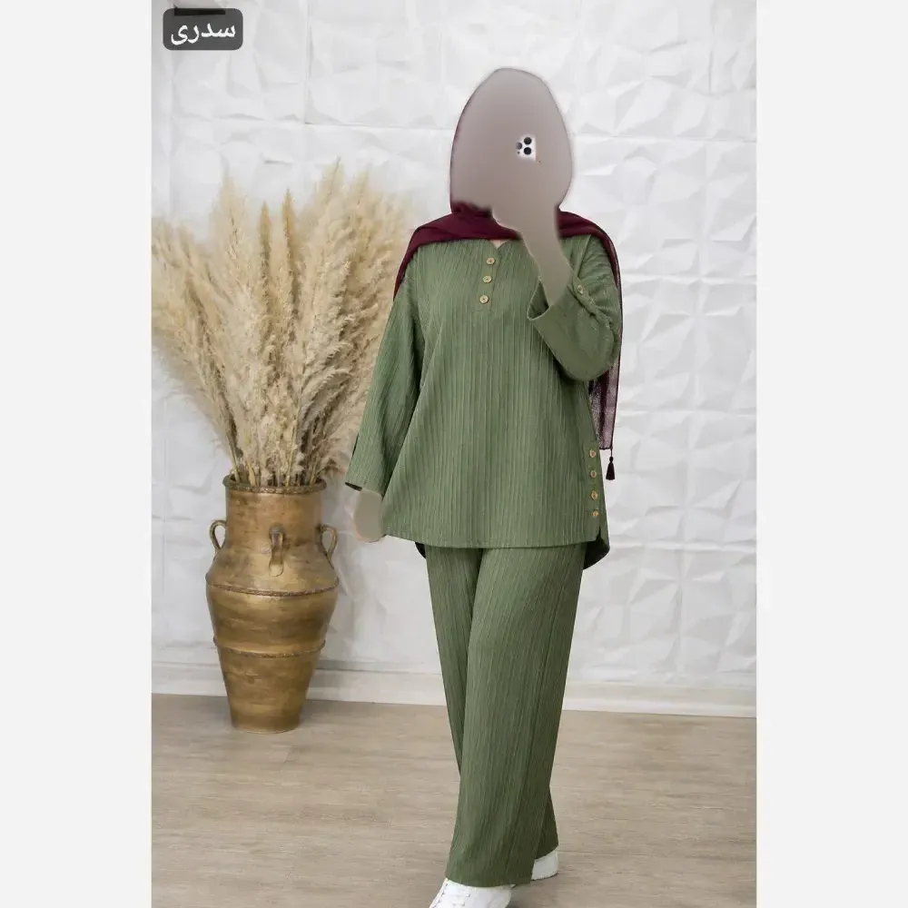 ست شومیز و شلوار نیم بگ زنانه سوپرایوا درجه یک فری سایز