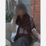 شال پلیسه زنانه تور ریزبفت دور نوار دوزی شده مشکی سرمه ای شکلاتی تیره
