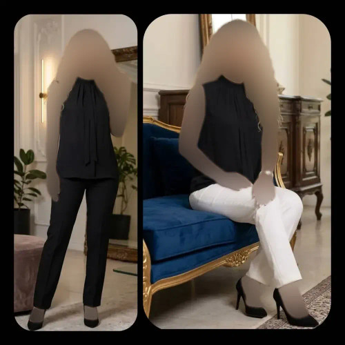 شومیز زیرکتی مشکی زنانه جنس کرپ الیزه سایز بزرگ
