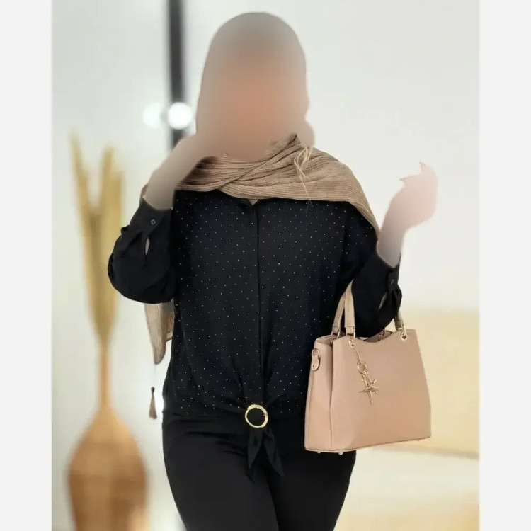 شومیز مجلسی زنانه الیزه نگین کاری مشکی سایز فری 38 تا 46