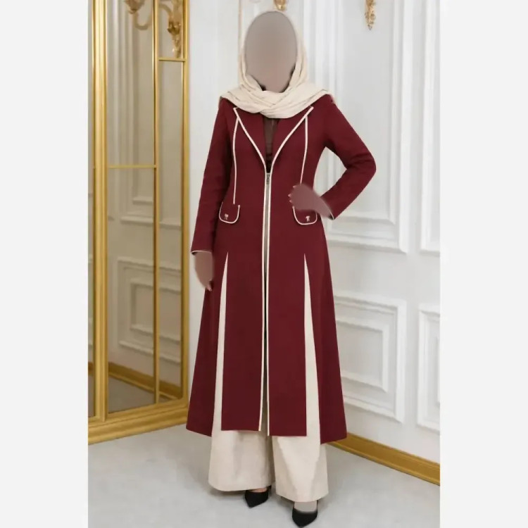 مانتو بلند یکتا جنس مازراتی فری سایز تا 46 جیب نما قد 115