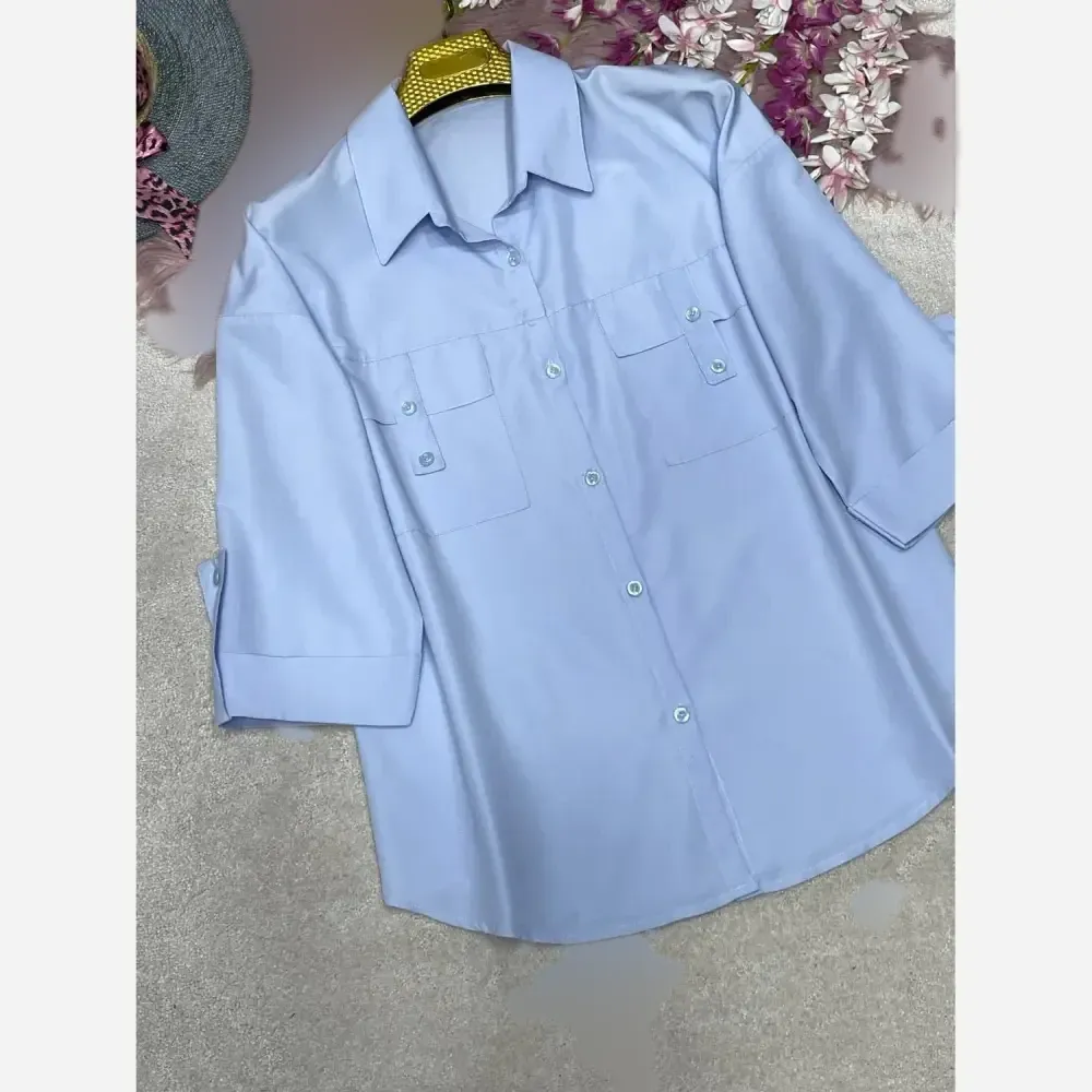 شومیز جیب صلیبی زنانه فری سایز جنس پری خنک
