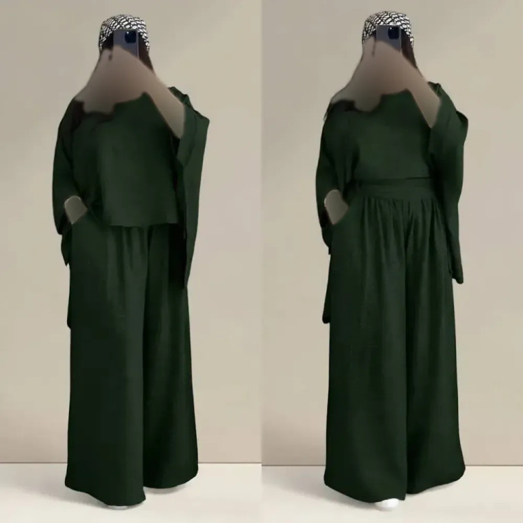 ست شومیز و شلوار زنانه جنس شانتون فری سایز