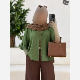 مانتو برکه ژاکارد شیشه ای اعلا فری سایز