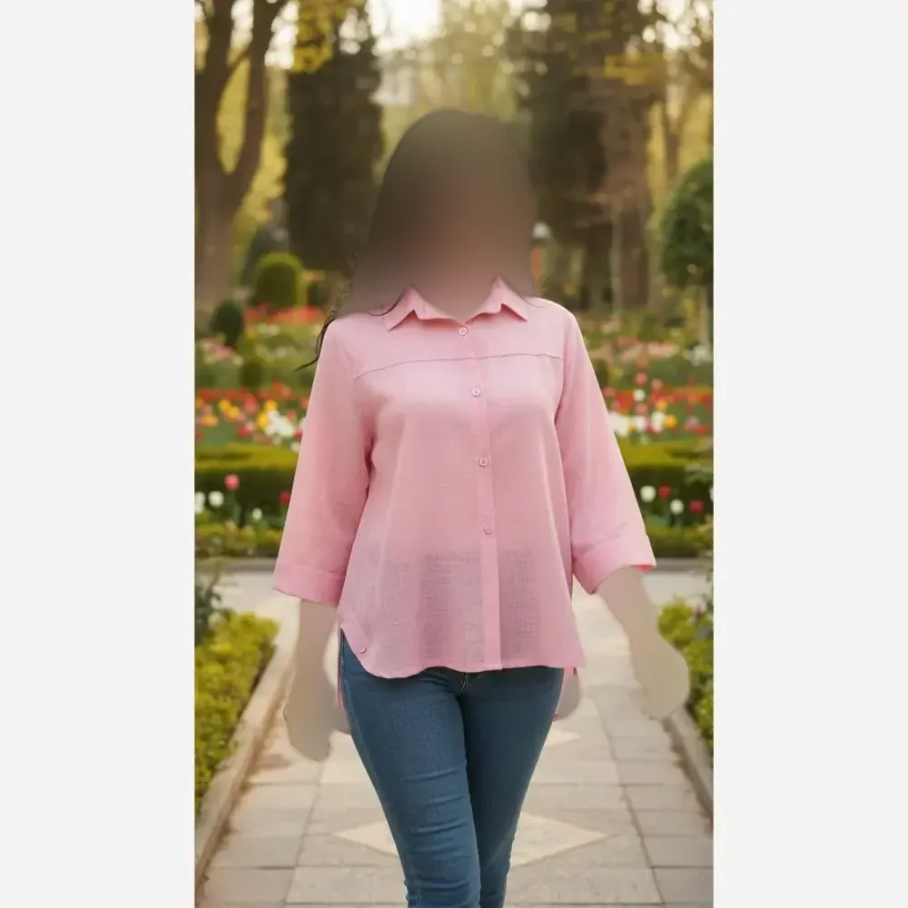 شومیز بغل دکمه شیشه ای درجه یک فری سایز