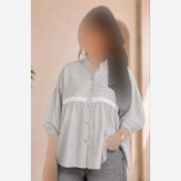 مانتو عروسکی رز جنس لنین نخ و گیپور فری سایز