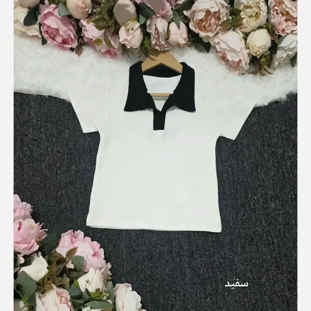 پولوشرت زنانه مدل آریانا جنس نخ پنبه کبریتی فری سایز