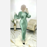 پیراهن مجلسی زنانه ساتن پلیسه قد بلند رنگ بندی متنوع سایز 1 تا 3