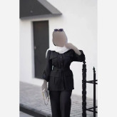 مانتو شلوار هما جنس پرشین مکانیک سایز فری 36 تا 46 رنگ مشکی و طوسی