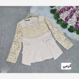 شومیز زنانه مجلسی مازراتی و گیپور مدل روژان