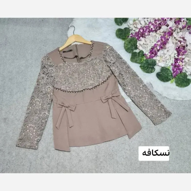 شومیز زنانه مجلسی مازراتی و گیپور مدل روژان