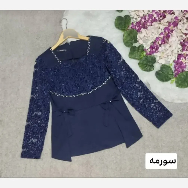 شومیز زنانه مجلسی مازراتی و گیپور مدل روژان