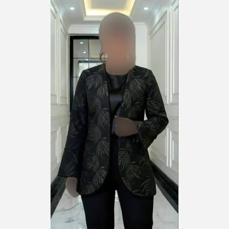 ست کت شلوار مجلسی زنانه ژاکارد و مازراتی طرح دار