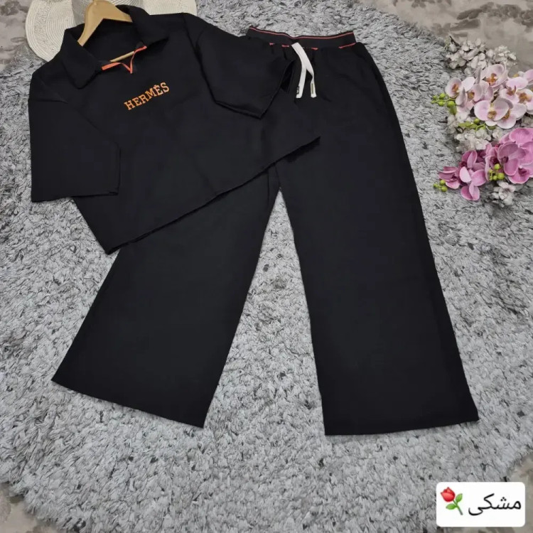 ست تیشرت شلوار لاکچری هرمس جنس مازراتی درجه یک فری سایز