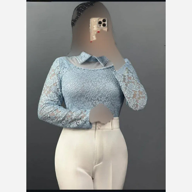 شومیز گیپور مجلسی آستردار زنانه مدل ژیلا