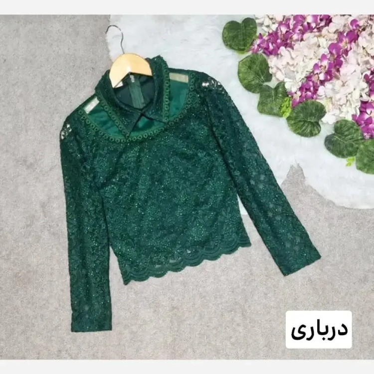 شومیز گیپور مجلسی آستردار زنانه مدل ژیلا