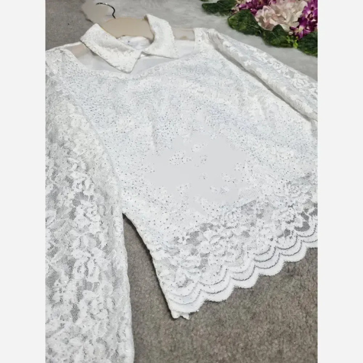 شومیز گیپور مجلسی آستردار زنانه مدل ژیلا