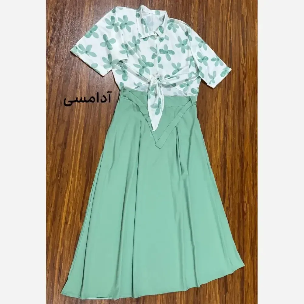 ست شومیز دامن گره ای پینترستی فری سایز 38 تا 50