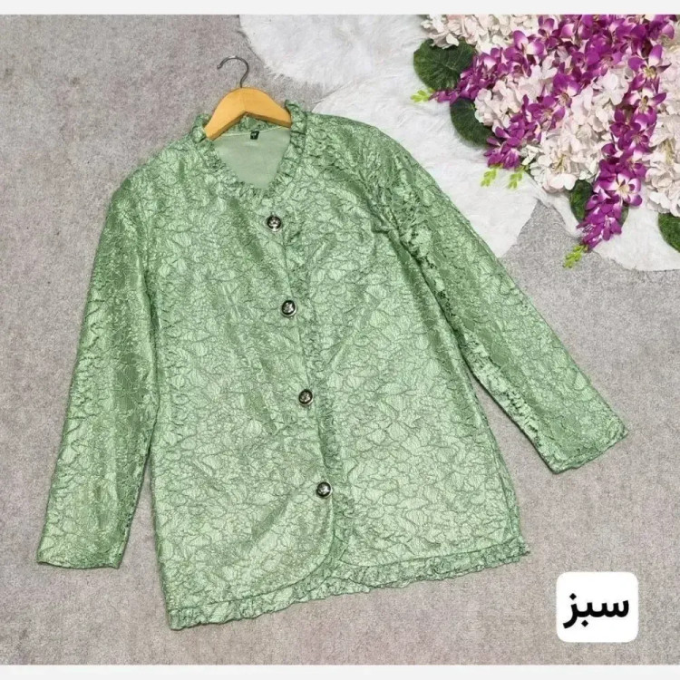 کت مانتویی گیپور خارجی درجه یک زنانه در رنگ های سبز، مشکی و نسکافه ای در سایزهای 1 و 2