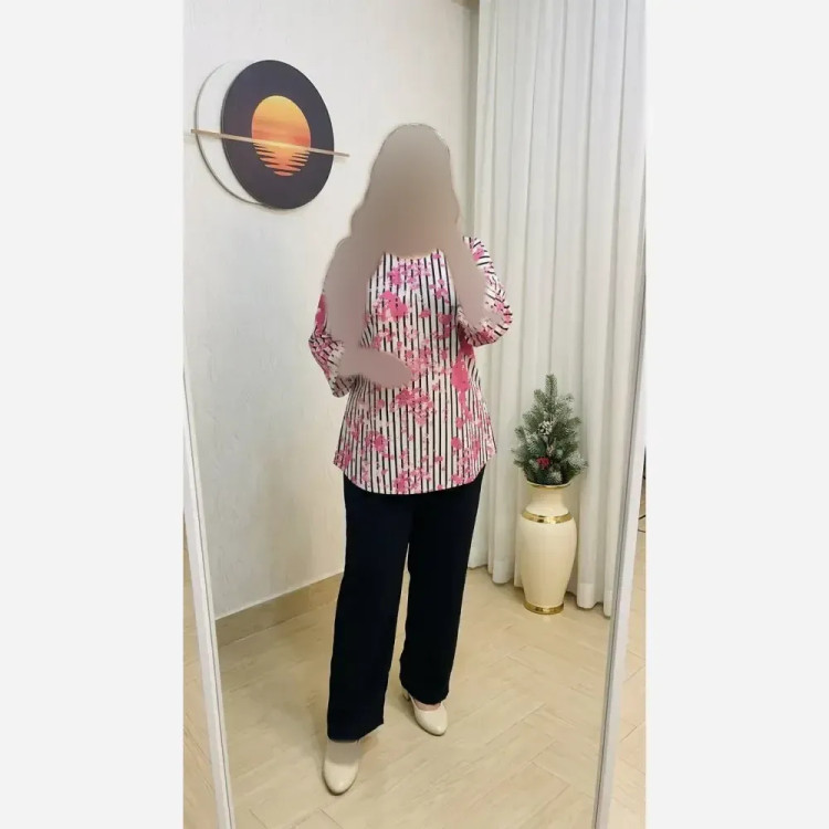 ست شومیز و شلوار زنانه مدل سویل فری سایز سوپرنخ خارجی و شانتون جودون